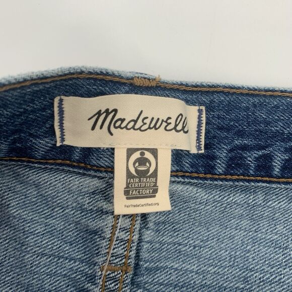 Madewell Denim Shorts Womens Size 28 Relaxed Mid Length Medium Wash Button Jean - Picture 3 of 12
